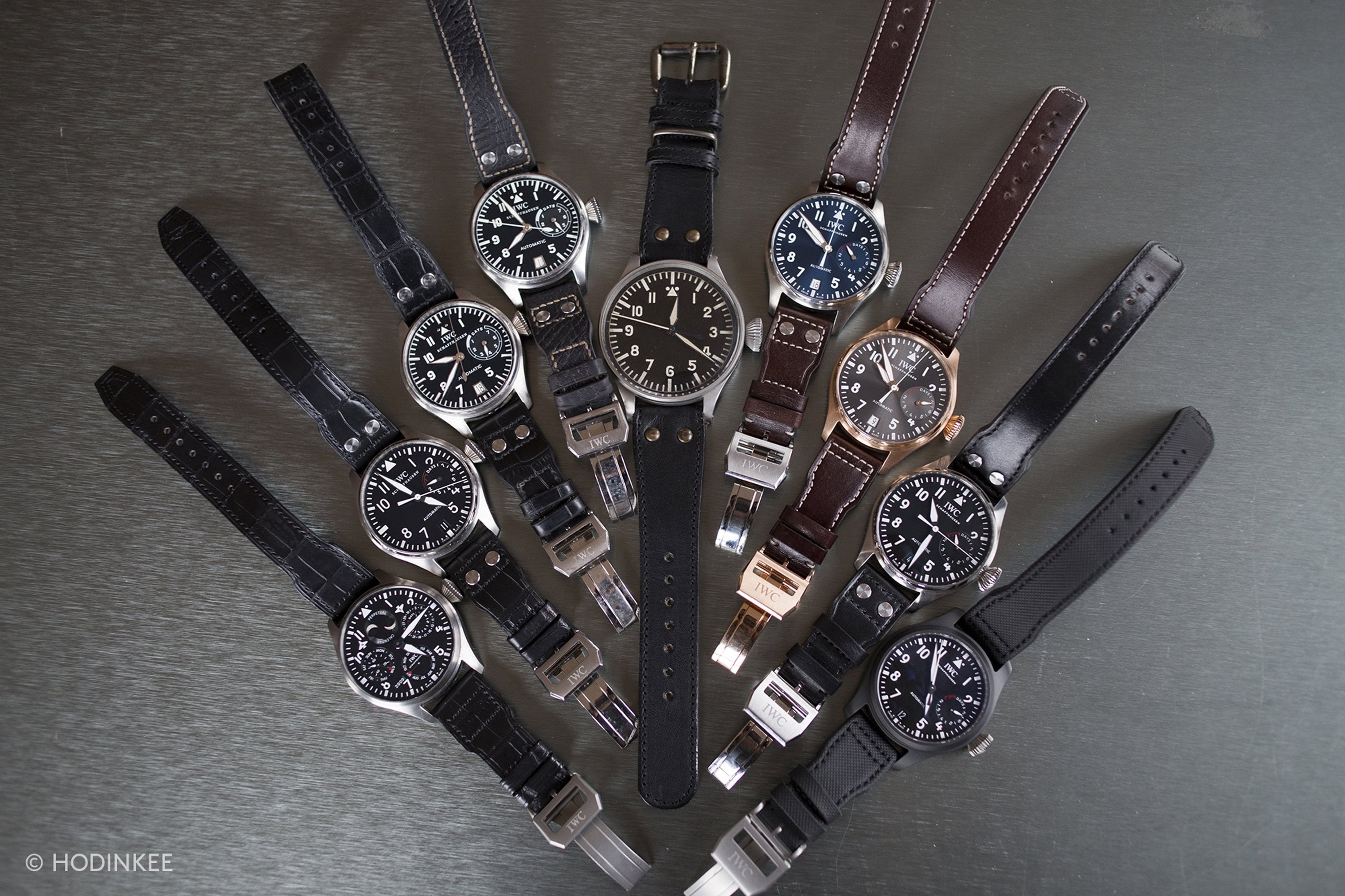 HODINKEE shot of all the new 2016 Big Pilot's from IWC 5002 or bust.