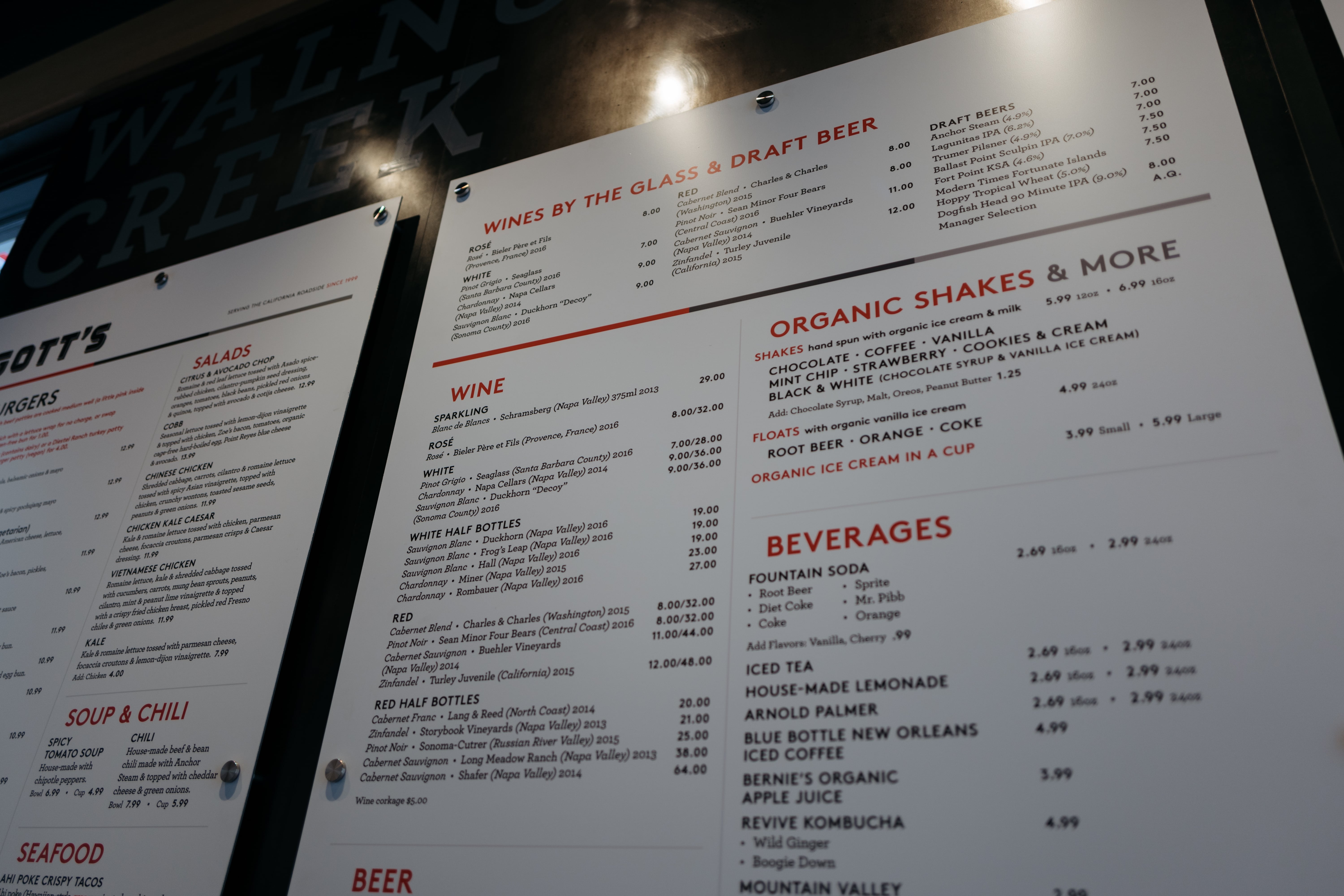Photo of the menu at Gott's, demonstrating their font of choice, "Archer" Archer is the perfect choice for a place like Gott's