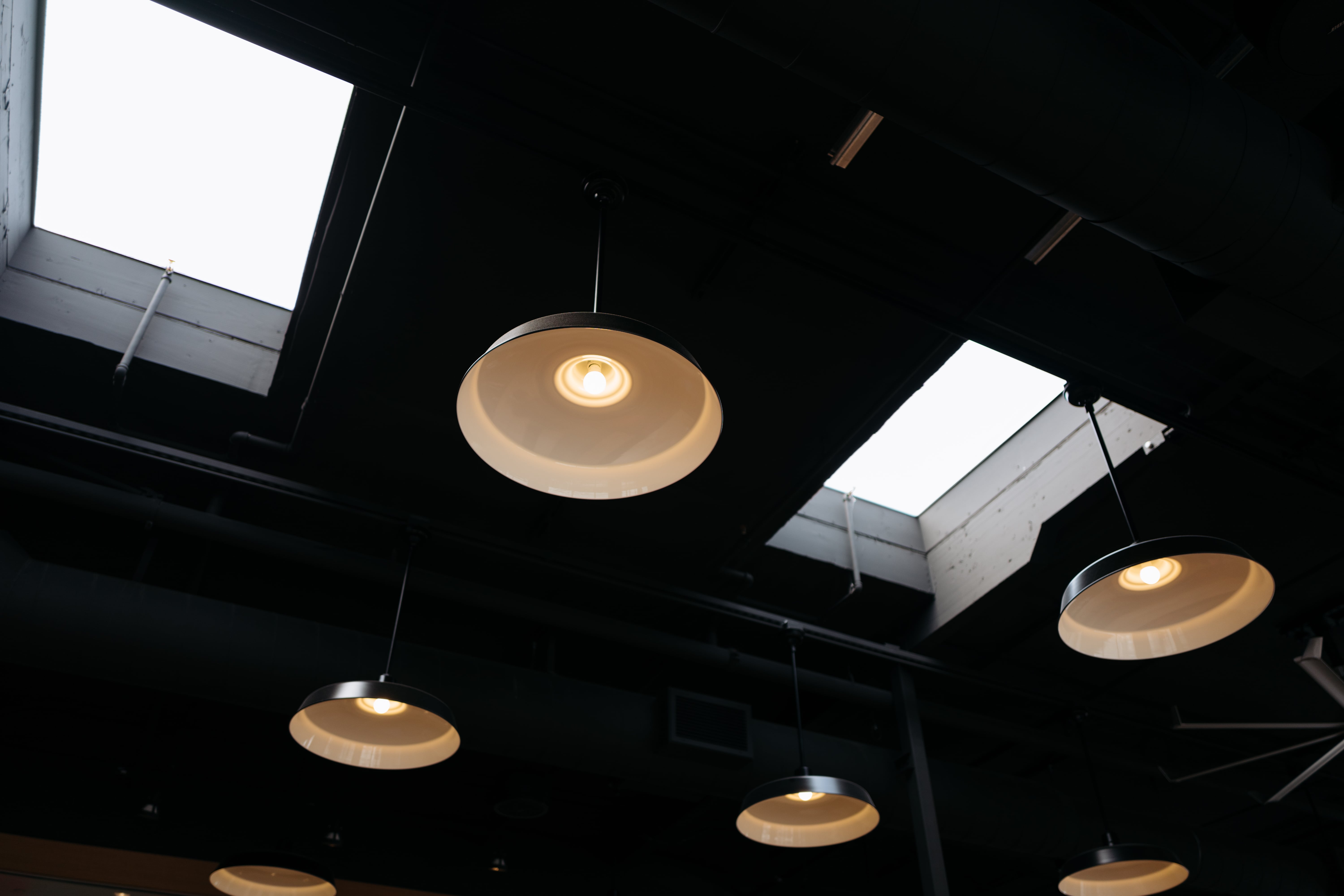 Image of the lights/ceiling at Gott's Fancy lights at Gott's