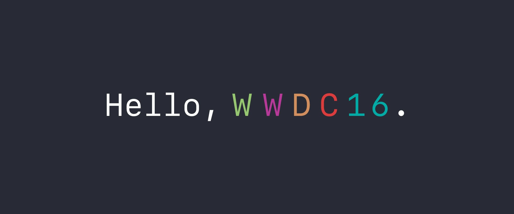 Apple's hero image for WWDC '16 SF Mono is real.
